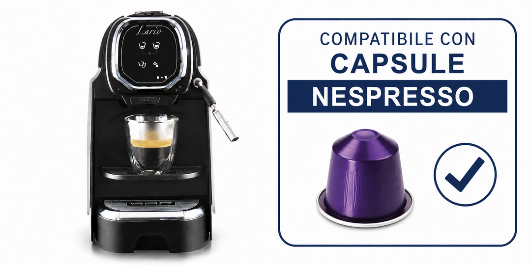 Macchina da caffè LARIO-SOFT erogazione capsule nespresso acqua calda e vapore