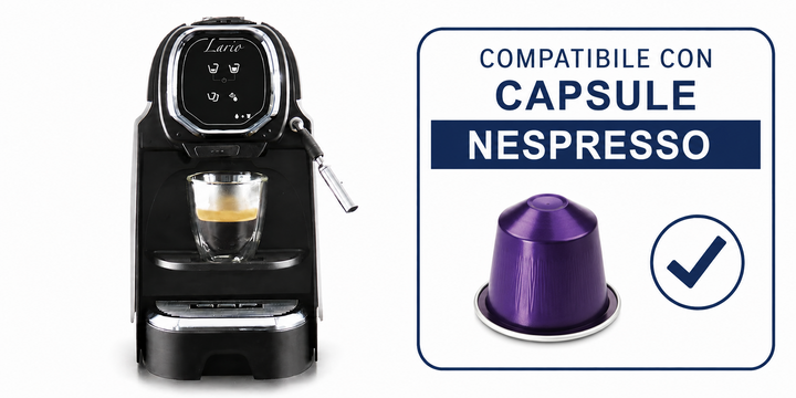 Macchina da caffè LARIO-SOFT erogazione capsule nespresso acqua calda e vapore