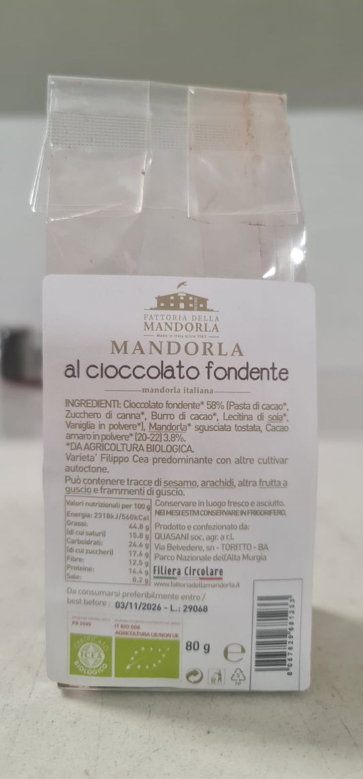 Mandorle al cioccolato fondente BIO