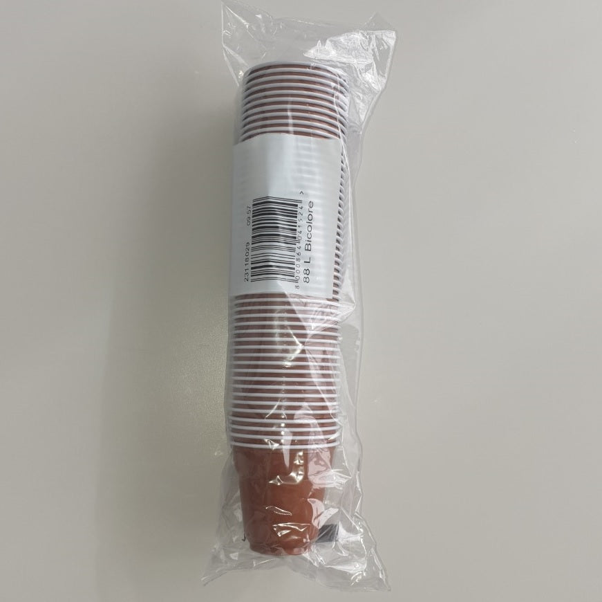 Bicchieri in Plastica Caffè 80 ml Bicolore 50 pz